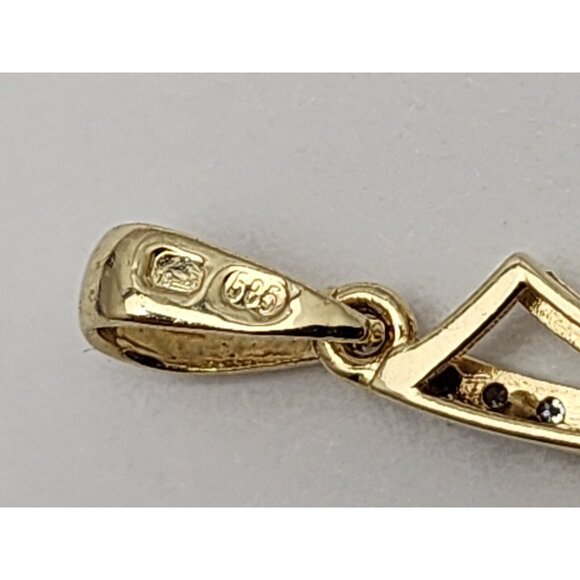 Unique 14K Solid Two Tone Multi Color Gold Religious Diamond Cross Charm Pendant - Picture 10 of 14